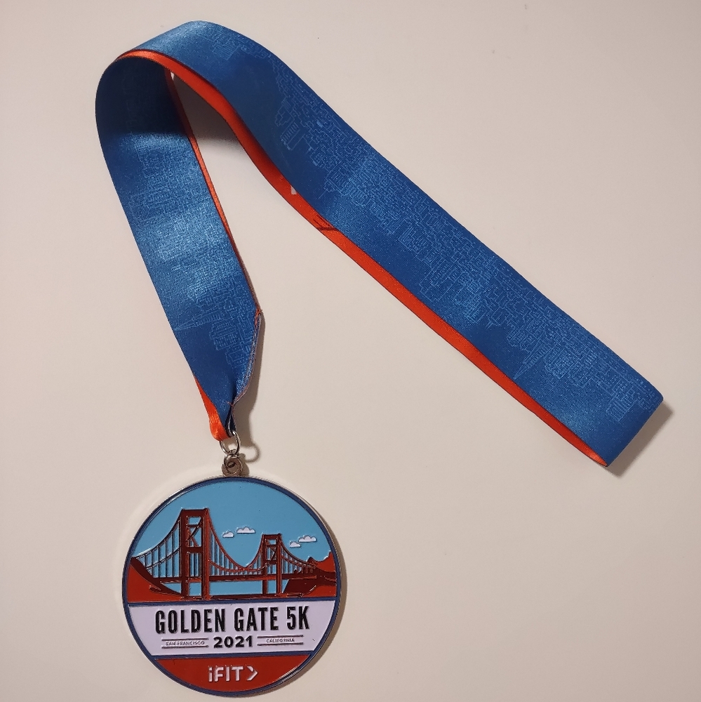 2021 Golden Gate Bridge 5K Marathon Medal Finisher USA iFit